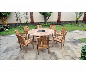 Комплект обеденной мебели Circus-Lerum 8N Brafritid набор натуральный, тик