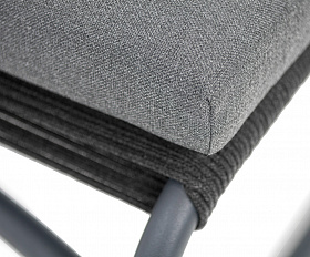 Ането пуф плетеный из роупа, каркас алюминий темно-серый (RAL7024) муар, роуп темно-серый круглый