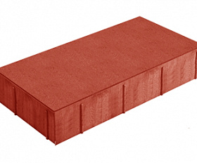 Тротуарная плитка Нобетек Широкоформатная 5П8ф 600x300x80 красная