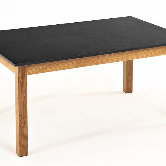 Канны журнальный столик из HPL 90х60, H40, основание дуб, цвет столешницы серый гранит фото 1