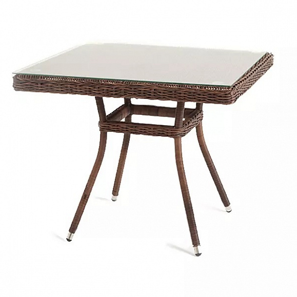 Плетеный стол Айриш 4SIS из искусственного ротанга, цвет коричневый фото 1