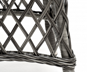 Эспрессо плетеный круглый стол, диаметр 80 см, цвет графит