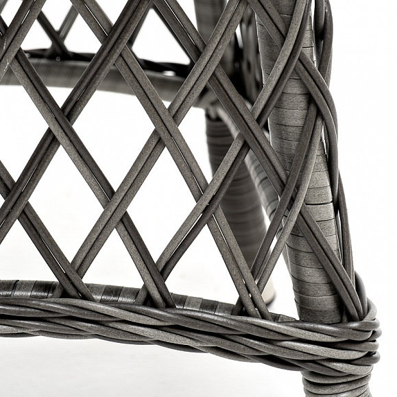 Эспрессо плетеный круглый стол, диаметр 80 см, цвет графит фото 6