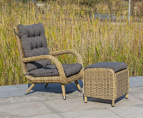 Плетеное кресло Толедо 4SIS из искусственного ротанга, цвет соломенный