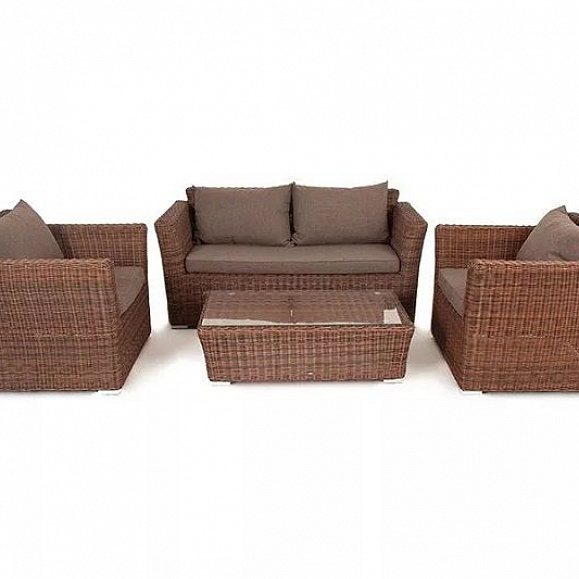 Лаунж-зона Капучино Сингл 4SIS из искусственного ротанга, цвет коричневый фото 2