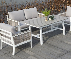 Лаунж-зона Сан Ремо 4SIS из роупа (веревки), цвет серо-коричневый