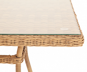 Латте плетеный стол из искусственного ротанга 200х90см, цвет соломенный