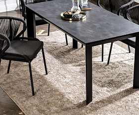 Обеденная группа Венето 4SIS на 4 персоны со стульями "Милан", каркас темно-серый, роуп темно-серый