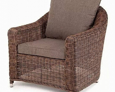Кресло Кон Панна 4SIS из искусственного ротанга, цвет коричневый