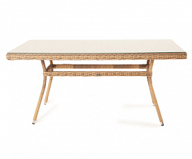 Латте плетеный стол из искусственного ротанга 160х90см, цвет соломенный