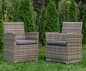Комплект обеденных кресел Fiona Royal Family из искусственного ротанга, цвет серый