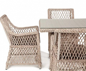 Плетеная обеденная группа Айриш 4SIS из искусственного ротанга, цвет бежевый