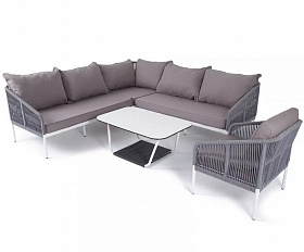 Лаунж-зона модульная Канны 4SIS из роупа (веревки), цвет серый