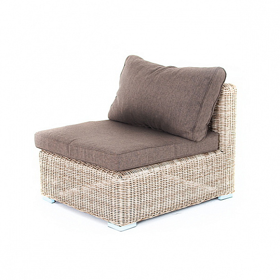 Лунго модуль диванный прямой с подушками, цвет бежевый фото 3