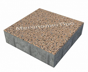 Тротуарные плиты Выбор Квадрум В.1.К.10 300х300х100 мм Стоунмикс Кремовый с черным