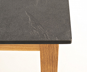 Канны журнальный столик из HPL 90х60, H40, основание дуб, цвет столешницы серый гранит