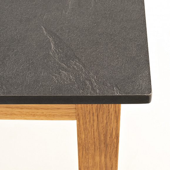 Канны журнальный столик из HPL 90х60, H40, основание дуб, цвет столешницы серый гранит фото 3