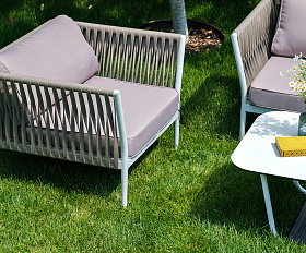 Касабланка лаунж-зона плетеная из роупа 4-местная, цвет серо-коричневый