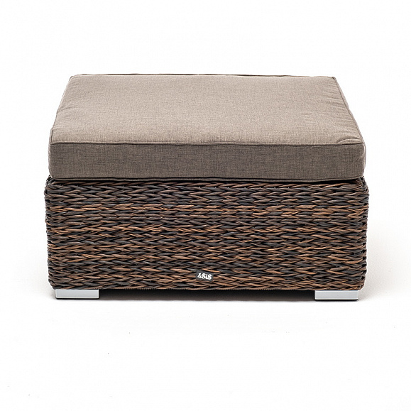 Лунго плетеная оттоманка с подушкой (гиацинт), цвет коричневый фото 2
