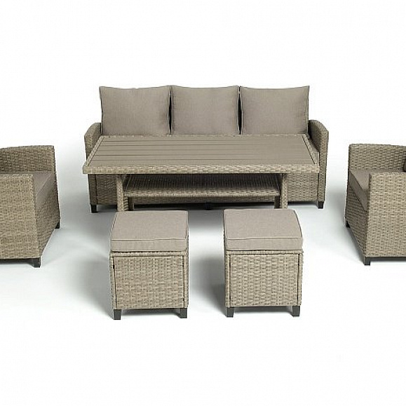 Обеденная Мэдисон 4SIS группа из искусственного ротанга, цвет соломенный фото 2