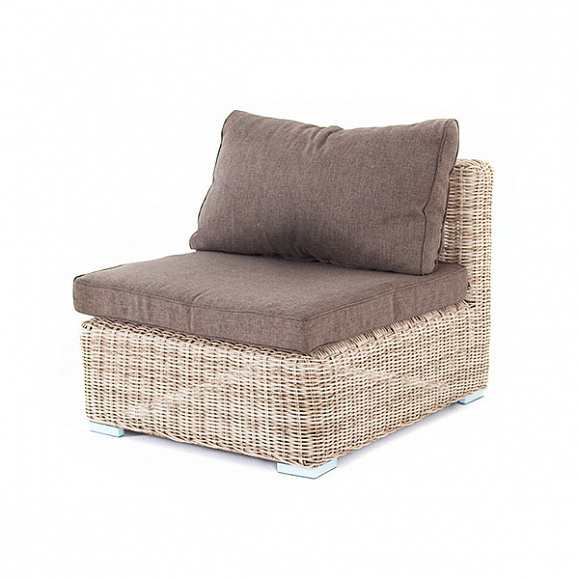 Лунго модуль диванный прямой с подушками, цвет бежевый фото 1