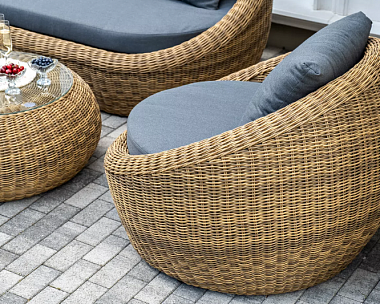 Лаунж-Зона Барселона 4SIS из искусственного ротанга, цвет соломенный