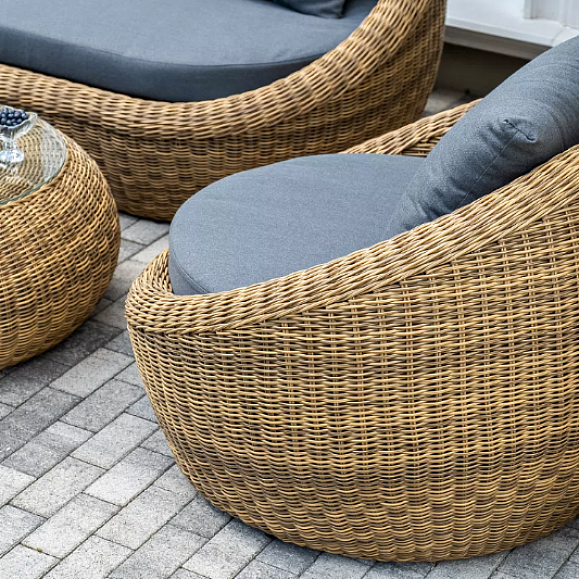 Лаунж-Зона Барселона 4SIS из искусственного ротанга, цвет соломенный фото 9