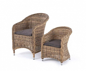 Плетеное кресло детское Равенна 4SIS из искусственного ротанга, цвет соломенный