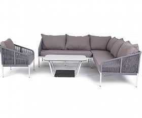 Лаунж-зона модульная Канны 4SIS из роупа (веревки), цвет серый