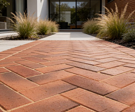 Тротуарная клинкерная брусчатка ЛСР Оксфорд 200х100х50 мм, умбра