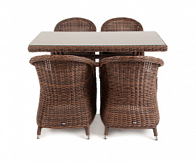 Латте 140 R обеденная группа плетеная, цвет коричневый