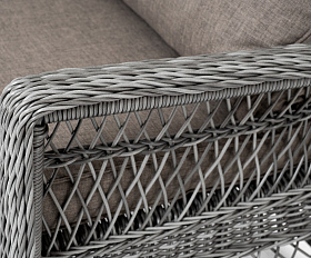 Гранд Латте диван трехместный из искусственного ротанга, цвет графит