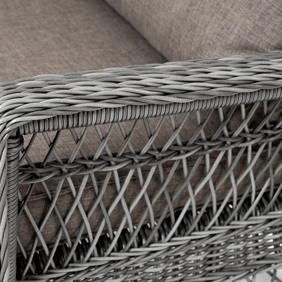 Гранд Латте диван трехместный из искусственного ротанга, цвет графит фото 7