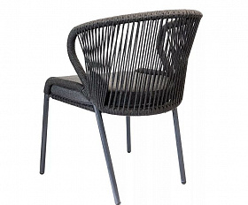 Плетеный стул Милан 4SIS из роупа (веревки), цвет темно-серый