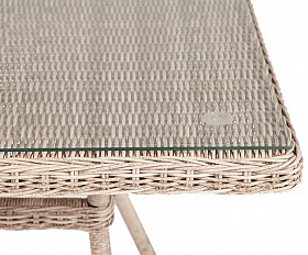 Плетеный стол Айриш 4SIS из искусственного ротанга, цвет бежевый