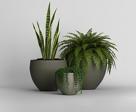 Кашпо Concretika Гира D50H43 Грине 7006