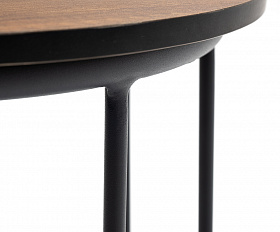 Эквадор журнальный стол из HPL круглый Ø40 H55, каркас из алюминия темно-серый (RAL 7024) муар, цвет столешницы дуб