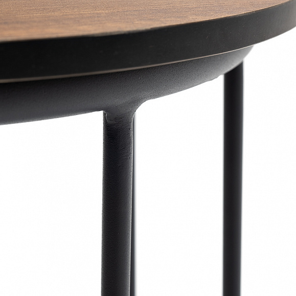 Эквадор журнальный стол из HPL круглый Ø40 H55, каркас из алюминия темно-серый (RAL 7024) муар, цвет столешницы дуб фото 2