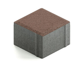 Тротуарная плитка 342 механический завод Квадрат 100х100х80 мм, коричневый