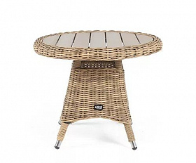 Кофейный столик Равенна 4SIS из искусственного ротанга, цвет соломенный