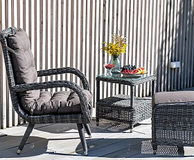 Лаунж-зона Толедо 4SIS из искусственного ротанга, цвет графит