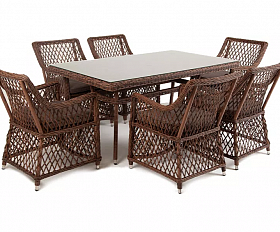 Обеденная Латте 4SIS группа плетеная, цвет коричневый