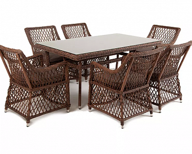 Обеденная Латте 4SIS группа плетеная, цвет коричневый