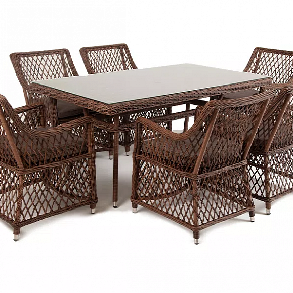 Обеденная Латте 4SIS группа плетеная, цвет коричневый фото 3