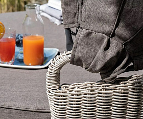 Плетеная кровать круглая Стильяно 4SIS из искусственного ротанга, цвет бежевый