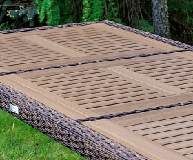 Обеденный стол Amelia Royal Family из искусственного ротанга 200 см, цвет коричневый