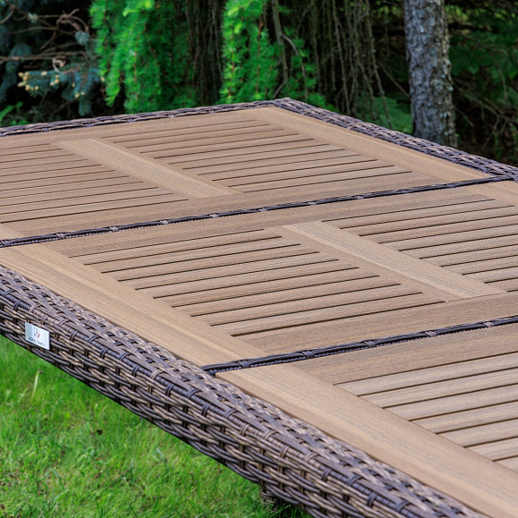 Обеденный стол Amelia Royal Family из искусственного ротанга 200 см, цвет коричневый фото 3