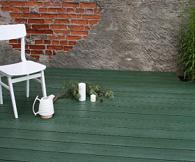 Террасная доска ПРАКТИК КОЭКСТРУЗИЯ Моноколор 4000 или 3000х147х24 мм, цвет Зеленый изумруд