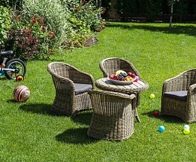 Обеденная детская группа Тильда 4SIS из искусственного ротанга, цвет соломенный