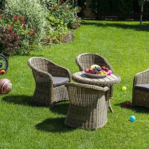 Обеденная детская группа Тильда 4SIS из искусственного ротанга, цвет соломенный фото 7